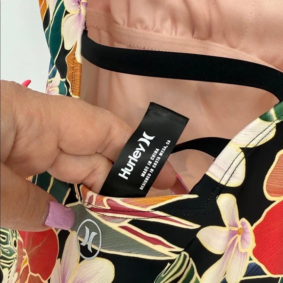 NWOT Hurley Tropical Floral One-Piece Swimsuit - Picture 6 of 10